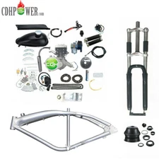 CDHPOWER Gas Bicycle Frame 3.4L & 26" Fork Black & 2 Stroke 80cc Engine Kit PK80
