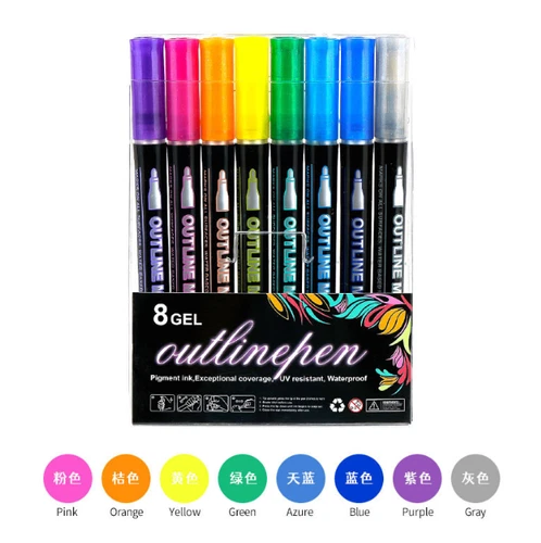 12/24/48PCS Outline Pens Metallic, Coloring Lightstick Graffiti Pen Xmas Gifts!! - Picture 22 of 30