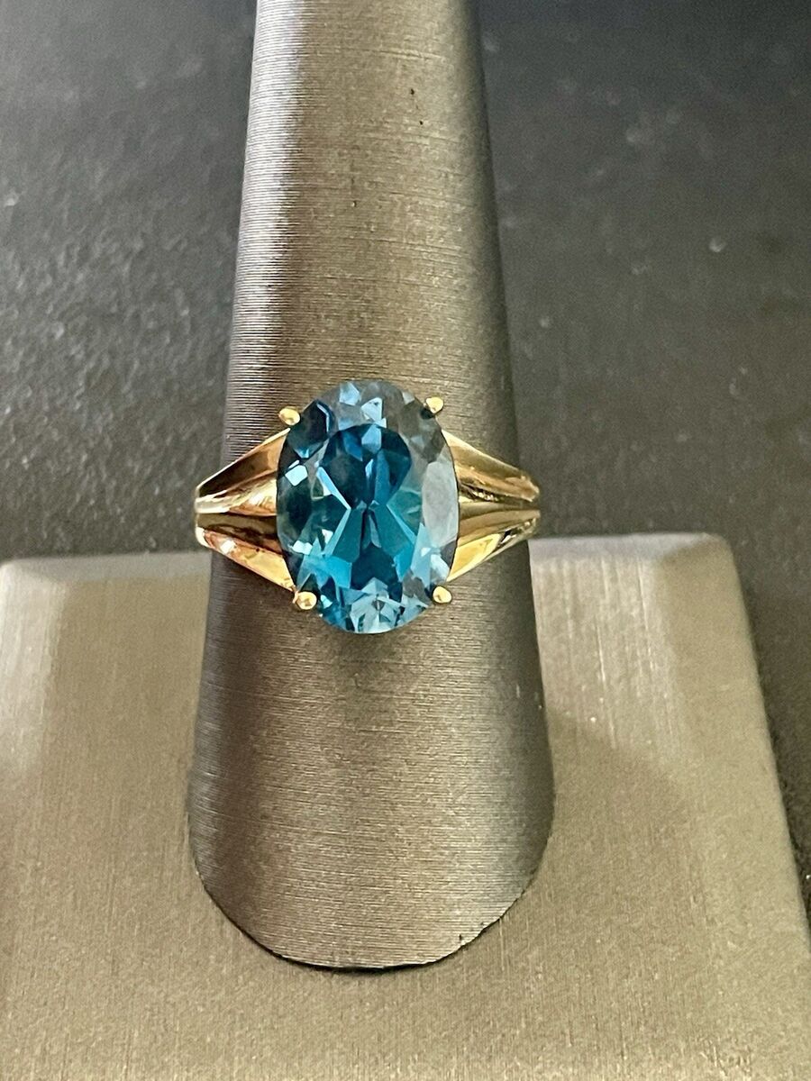 10K Yellow Gold 4.00ct Blue Topaz Ring (N25) | eBay 10K Yellow Gold 4.00ct Blue Topaz Ring (N25) | eBay