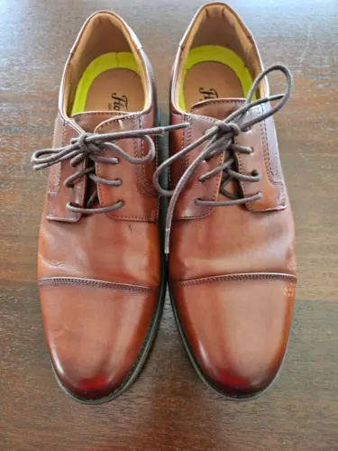 Florsheim Shoe Company Leather Cognac Brown Lace Up Dress Shoes Oxford Men 9D