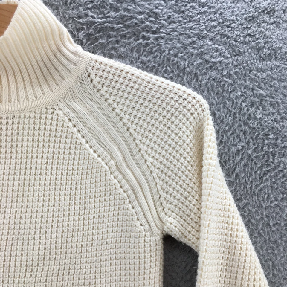 Suéter Top Banana Republic Cuello Tortuga Para Mujer XS Beige Mezcla Lana Manga Raglán Foto 3 de 4