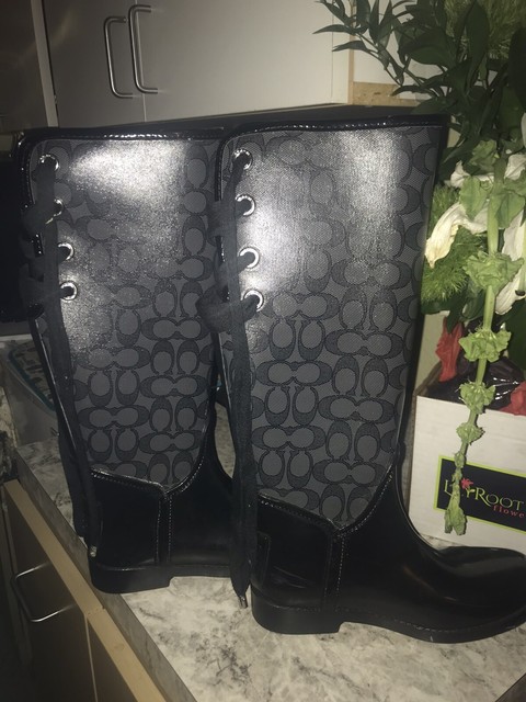 coach rubber rain boots