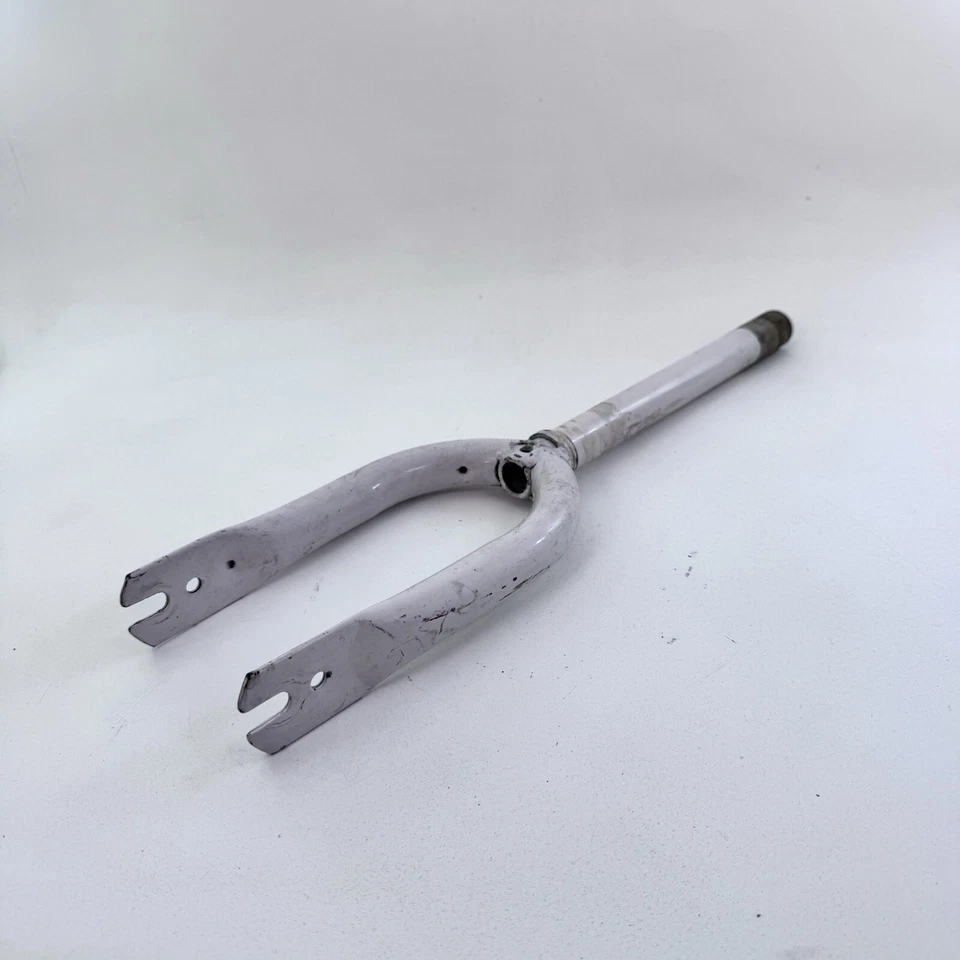 Horquilla de scooter BMX de colección 12” Old School Freestyle acero blanco 1 en 1” bicicleta B02 Foto 2 de 4