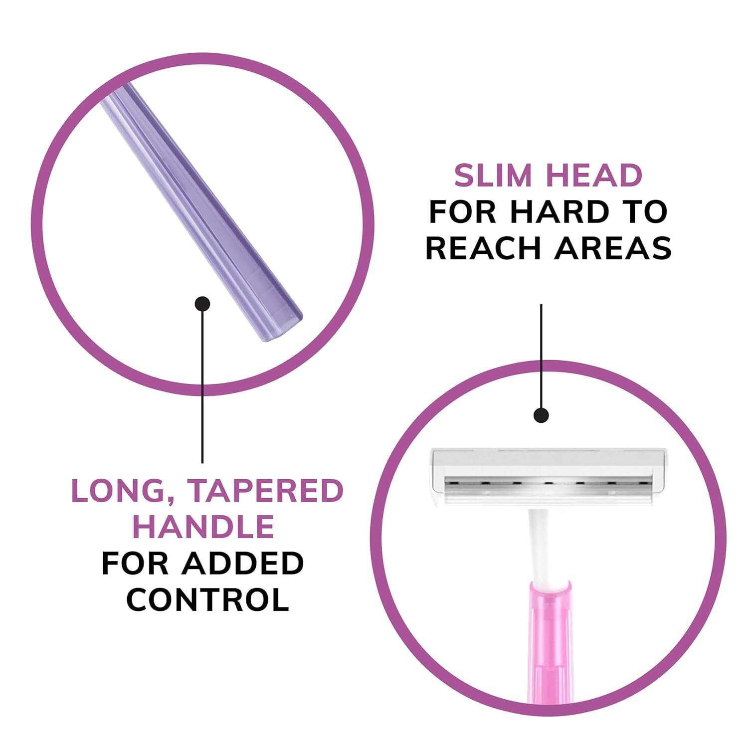 BIC Silky Touch Women'S Disposable Razors, with 2 Blades, Pretty Pastel Razor Ha