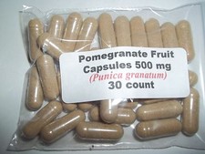 Pomegranate Fruit Powder Capsules Punica granatum 500mg 30 count