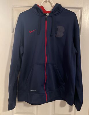 Nike Therma-Fit Genuine Full Zip Hoodie Boston Red Sox MLB Baseball Jacket  Sz L