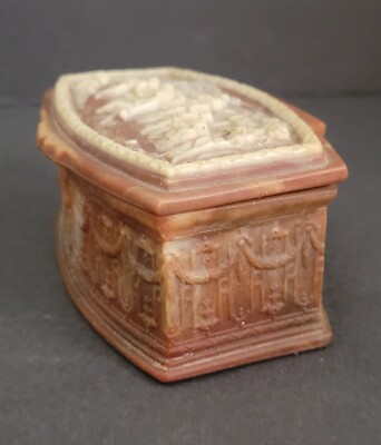 Vintage Incolay Stone Small Jewelry Box Cameo Relief Look | eBay