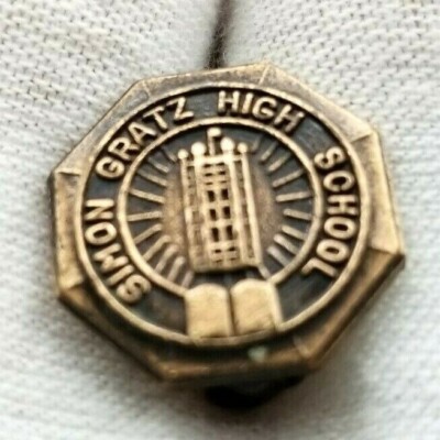 Simon Gratz High School Philadelphia PA Lapel Pin Brooch Vintage Academic award 