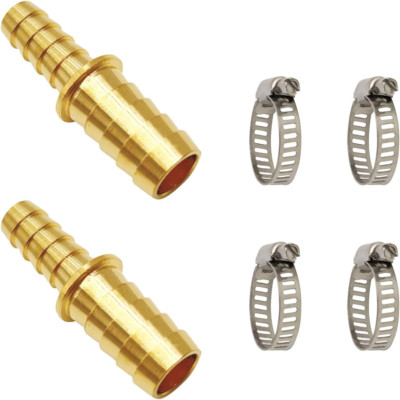 Brass Hose Barb Reducer 2 Pcs Hose Barb Fittings Adapter 3/8 To 1/2 Barb Hos