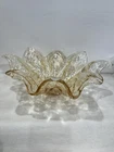 Murano Style Hand Blown Glass Bowl Candy Dish 1970’s Art Glass Amber