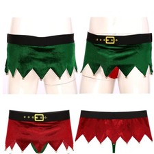 Men's Xmas Underskirts Clubwear Boxer Briefs Role Play Mini Skirt Jockstrap