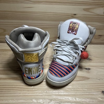 Patrick Ewing 33 HI Mens Size 9.5 Knicks Stripe Gold Buckle Basketball Shoes