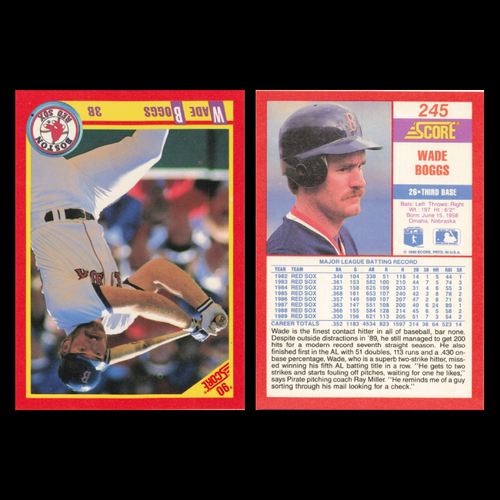 Wade Boggs Lot 10 Baseball Cards O-Pee-Chee Boston Red Sox Set Collection - Picture 7 of 12