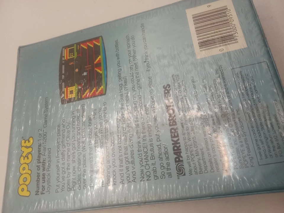 Vintage 1983 Parker Brothers Atari 5200 Video Game POPEYE  - Image 3 of 4
