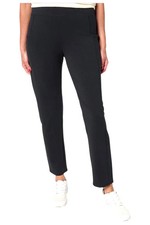 Denim  Co. Women's Active Duo Stretch Slim Straight Ankle Pant Blk