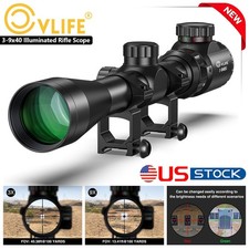 3-9x40 Hunting Optics Rifle Scope R & G Illuminated Mil Dot For 20mm Rails Mount
