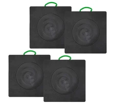 4 Pack 24"x24"x2" Heavy Duty Outrigger Pad for RV with Recessed Radius Black