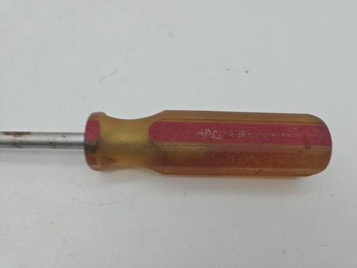 Mac Tools Vintage 3/8"× 5-3/4" Blade Flat Tip Screwdriver Amber/Red Handle PJR6 - 第 2/13 張圖片