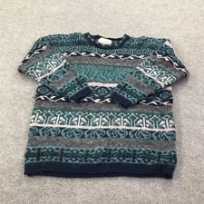 Vintage Christopher Banks Sweater Womens Large Green Mohair Crewneck Knit 90s