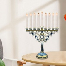 9-armiger Menora-Kandelaber aus Metall, 18,3 x 17 cm, Zubehör für den