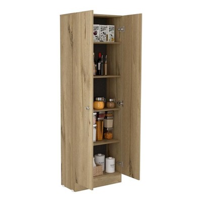 Multistorage Pantry Light Oak / Black MDF
