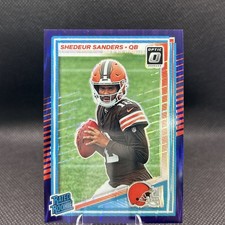 Panini Donruss Optic 2025 Shedeur Sanders Rated Rookie #203 Purple Shock Browns