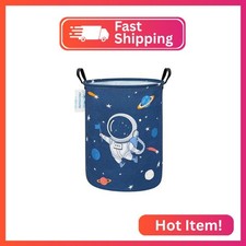 Round Laundry Basket Collapsible Storage Hamper Organizer Space Astronaut