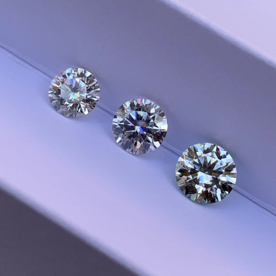 5PCS 4-10MM Round Cut White VVS1 Color Loose Moissanite GRA Certificate  - Image 2 of 4