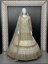White Ivory Designer Farshi Garara Indian Style Lehenga pakistani Lengha