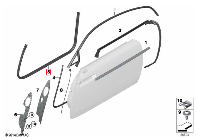 Rolls-Royce Dawn 2017-2023 Left Lower Weatherstrip