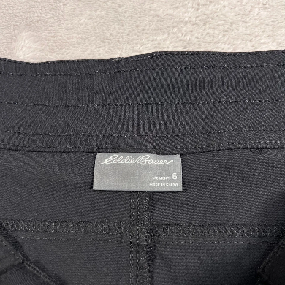 Pantalones Cortos Eddie Bauer Para Mujer Talla 6 Negros Carga Exterior Activo Nylon Ligeros Foto 3 de 4