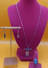 Vintage Navajo Southwestern 925 Sterling Jewelry  Bundle Earrings,ring,necklace