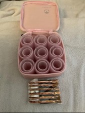 Calista Volumizing Self Grip Rollers 18 Curlers Clips Case Short Pixie NIB