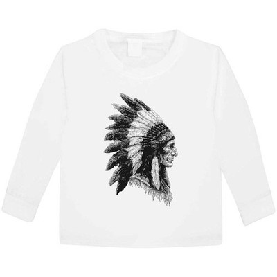 Kinder Langarm T-Shirts ''Indative American Chief Side View'' (KL055665)