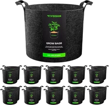 VIVOSUN 10Gal 20 Pack Grow Bags Heavy Duty Nonwoven Fabric Pots w/ Handles