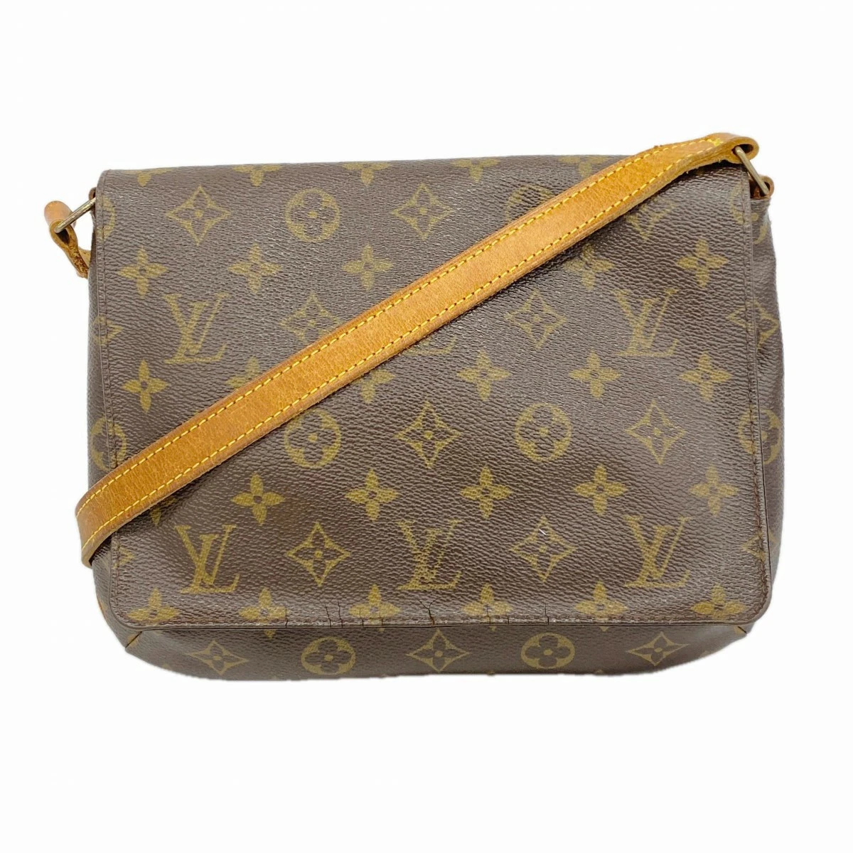 Vuitton — Louis Vuitton Monogram Musette Tango Shoulder Bag Brown