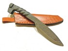 Hand Forged Railroad Spike Knife Twisted Handle Fixed Blade with Leather Sheath — photo 1