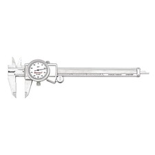 STARRETT 3202-6 Dial Caliper w/Case,6 In,White 2ZUE3