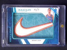 One Of One 1/1 2024-25 Panini Immaculate Nikola Topic Sneak Peek Brand Logo Nike