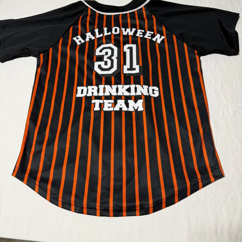 NUEVO Spirit Halloween 31 Drinking Team Jersey Adulto Talla Med Naranja/Negro/Blanco Foto 3 de 4