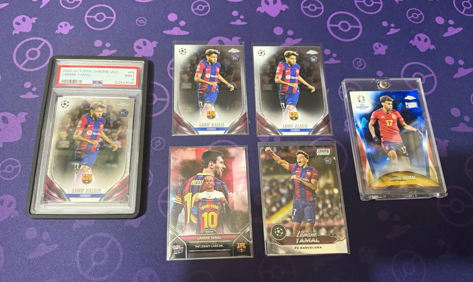 Lamine Yamal Rookie RC Lot 6 Card Bundle Topps Chrome PSA 9 + Sapphire + Messi