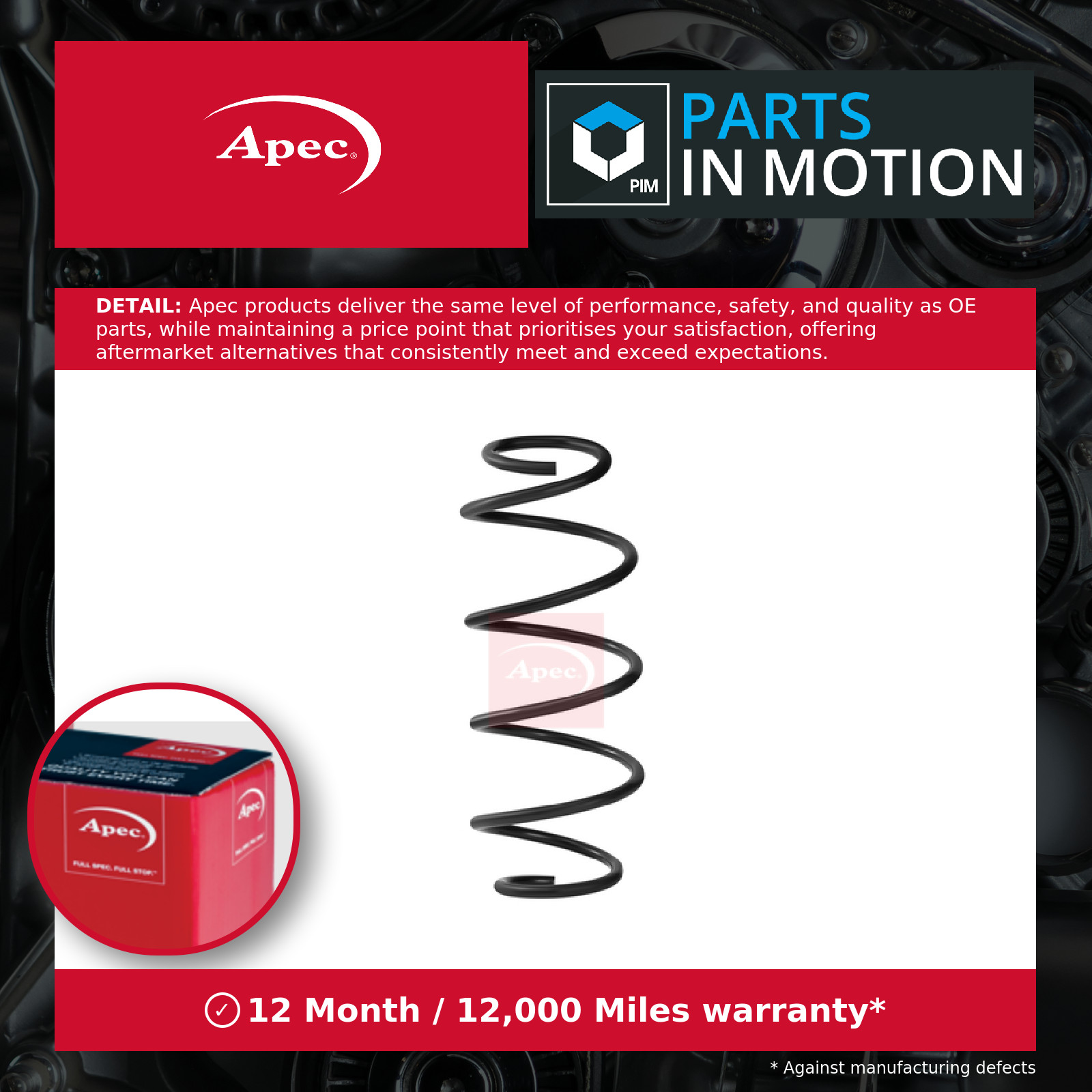 Coil Spring Front ACS2140 Apec Suspension 9806762680 Genuine Quality Guaranteed