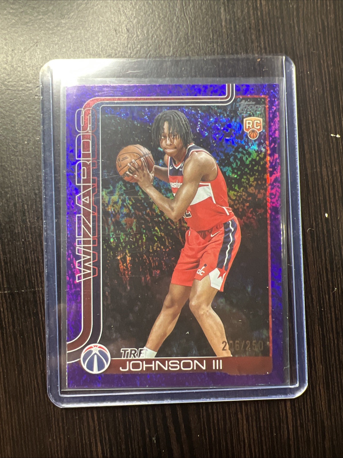 2025-26 Topps Flagship #206 Tre Johnson III Purple Rainbow /250