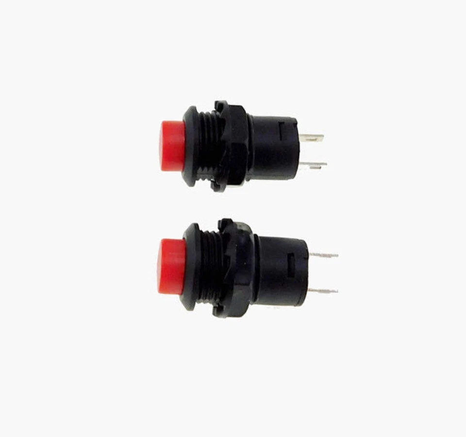 2 Pack SPST Normally Open Momentary Push Button Switch Red 32731R