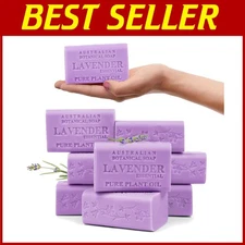 Lavender Soap Bars with Organic Shea Butter - 8 Pack