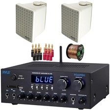 Pyle Bluetooth Home Theater Stereo Receiver, 2x 6.5" 150W Speakers, Banana Plugs