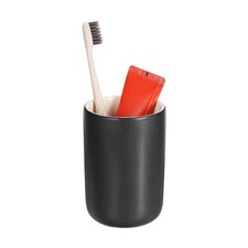 Ceramic Toothbrush Holder, 10 oz Smooth Surface Bathroom Tumbler Cup, Black