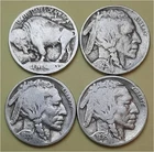 4 Buffalo /Indian Head Nickels - (1913P Type 1, 1929S, 1935P, & 1936P)