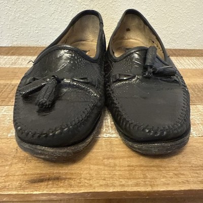 Vintage Zelli Italy Black Leather Loafers Size 9 Zelli Mens Size 9.5 M Leather Black Loafers Shoes Hand  main image 3