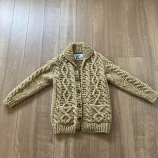 KANATA Cowichan Cardigan Knit Sweater Wool Men Rare Used Canada Good
